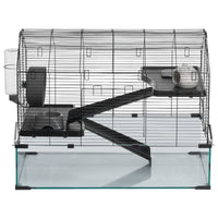 HKM-5367101 Wire Hamster Cage Habitat 29.5in for Small Rodents – Secure, Spacious, and 360-Degree View Design