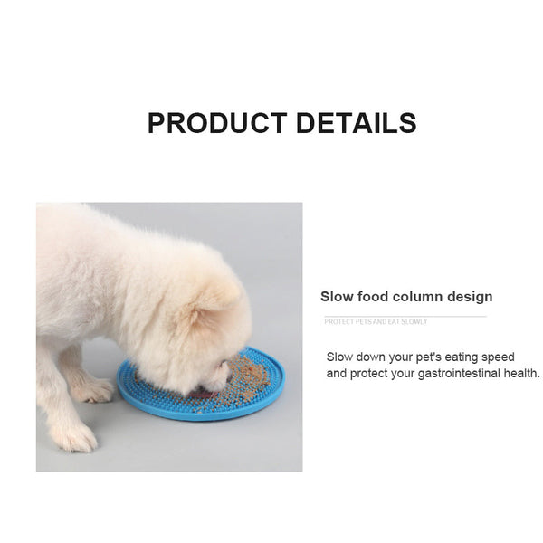HKM-5367229 Silicone Anti-Choke Dog Bowl with Licking Mat - Slow Feeding, Non-Tip Design