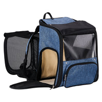 HKM-536787 Expandable Pet Carrier Backpack for Small Dogs and Cats, Breathable Travel Design, Supports Up to 26 lbs