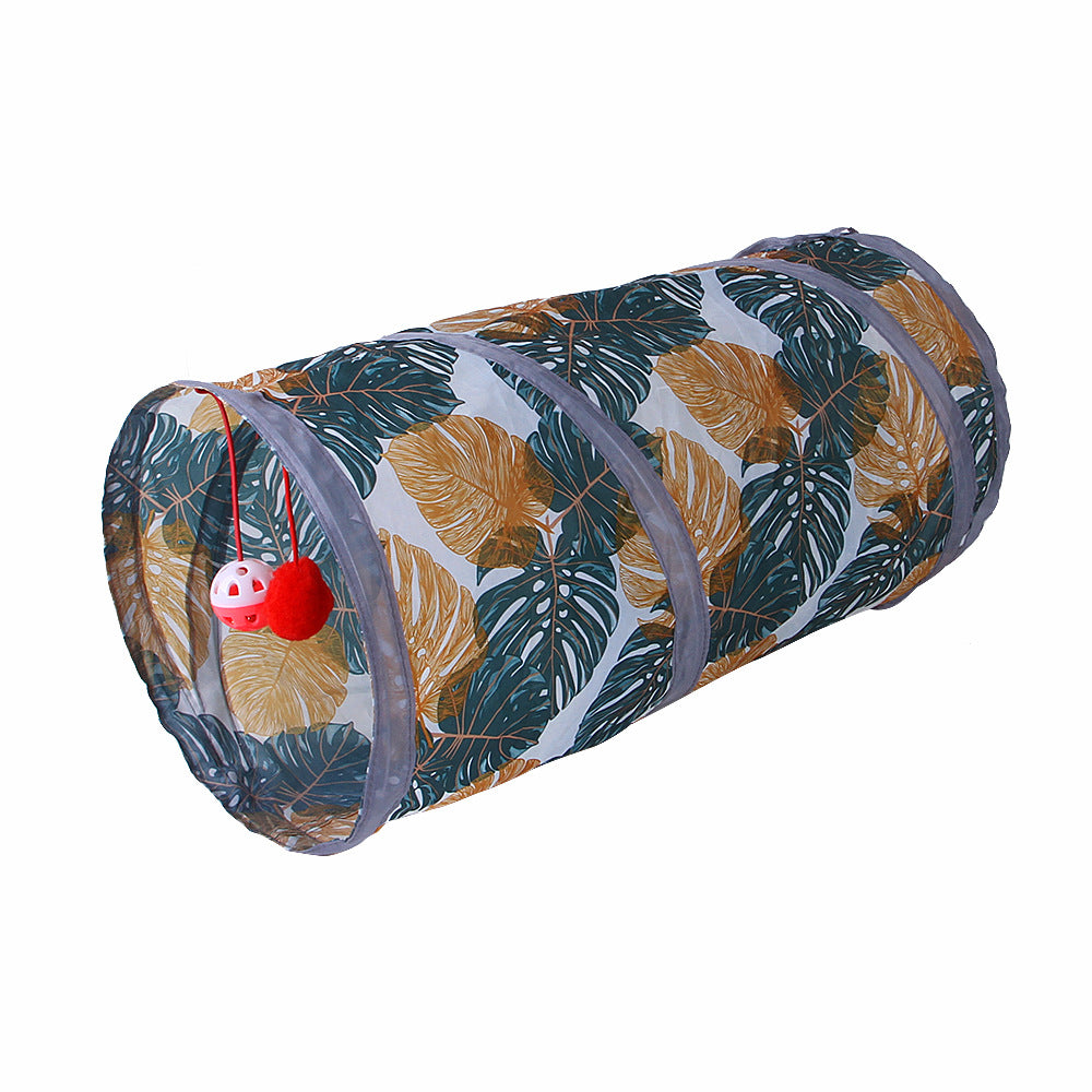 HKM-5368509 Foldable Cat Tunnel with Multiple Passes for Engaging Playtime