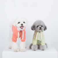 HKM-536851 Casual Macaron Hooded Pet Sweatshirt in Tender Green, Water Blue, and Orange Powder