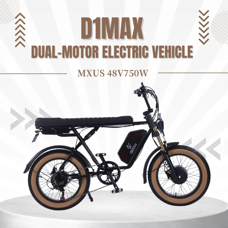 HKM-536915 Diton D1 MAX Electric Off-Road E-Bike 48V 750W, 25Ah Battery, 20" Carbon Steel Frame, Dual Motor, Hydraulic Disc Brakes