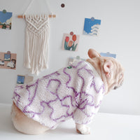 HKM-5369789 Warm and Cozy Thickened Grain Fleece Dog Coat in Purple - Sizes S to XL