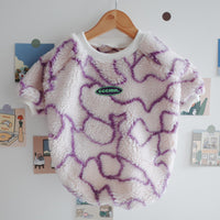 HKM-5369789 Warm and Cozy Thickened Grain Fleece Dog Coat in Purple - Sizes S to XL