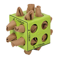HKM-5370045 Dog Cube Molar Teething Toy for Dogs - Durable Polyester Educational Plaything in Yellow and Green