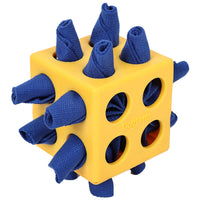 HKM-5370045 Dog Cube Molar Teething Toy for Dogs - Durable Polyester Educational Plaything in Yellow and Green