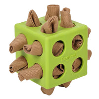 HKM-5370045 Dog Cube Molar Teething Toy for Dogs - Durable Polyester Educational Plaything in Yellow and Green