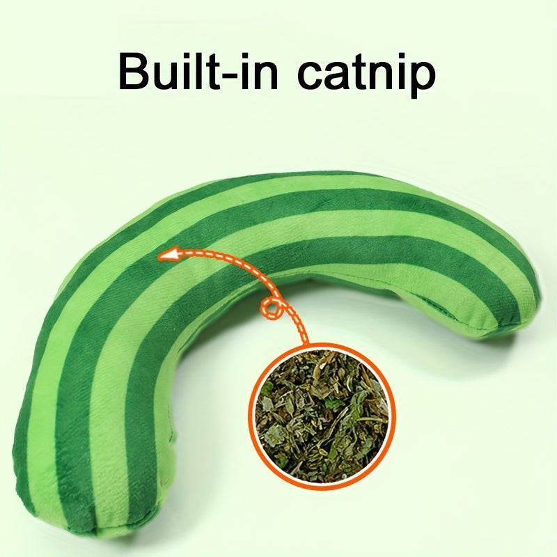 HKM-5370685 Cat Noise Toy with Built-In Catnip and Striped Pattern Pillow, 23x20cm, 35g