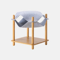 HKM-5370813 Bamboo Plywood Cat Climbing Frame Nest with High-Density Felt - Easy to Clean and 15KG Load Capacity