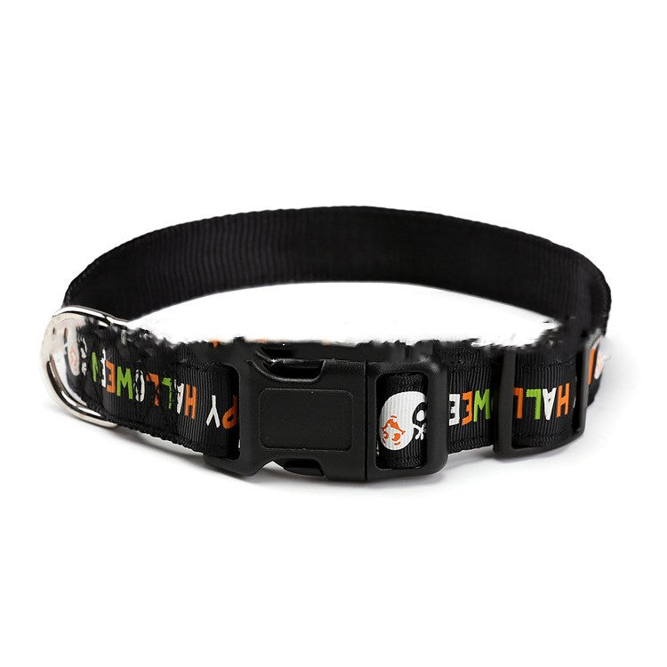 HKM-5371197 Halloween-Themed Pet Collars in Fun Designs - Nylon, Multiple Sizes Available