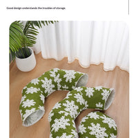 HKM-5373245 Cozy Green Snowflakes Pet Tunnel Bed for Cats