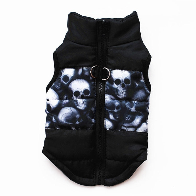 HKM-5373373 Striped Puppy Jacket Vest for Autumn/Winter with Traction Buckle – Medium Warmth and Easy Care