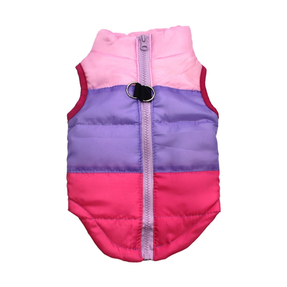 HKM-5373373 Striped Puppy Jacket Vest for Autumn/Winter with Traction Buckle – Medium Warmth and Easy Care