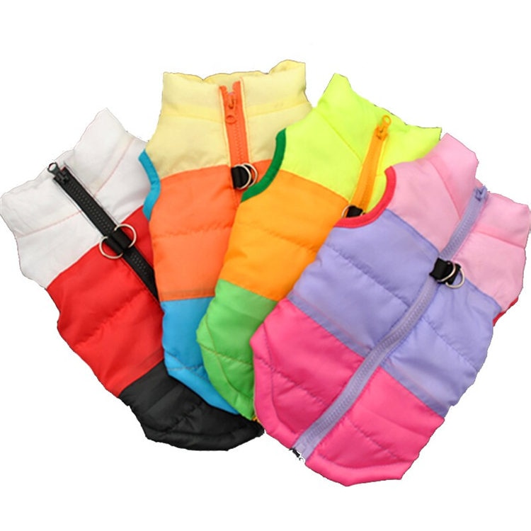 HKM-5373373 Striped Puppy Jacket Vest for Autumn/Winter with Traction Buckle – Medium Warmth and Easy Care