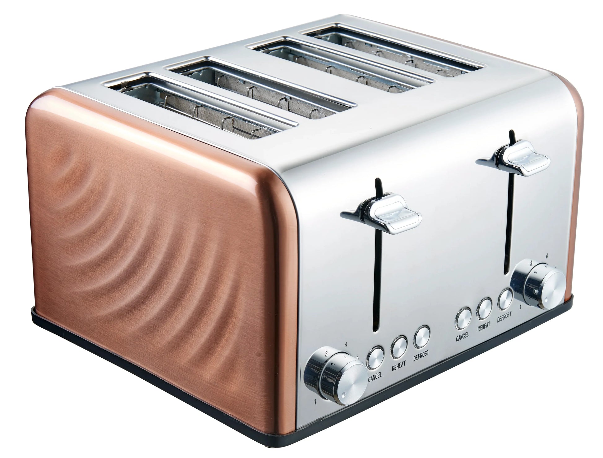HKM-537491 Stainless Steel 4 Slice Electric Toaster with Automatic Pop-Up Function