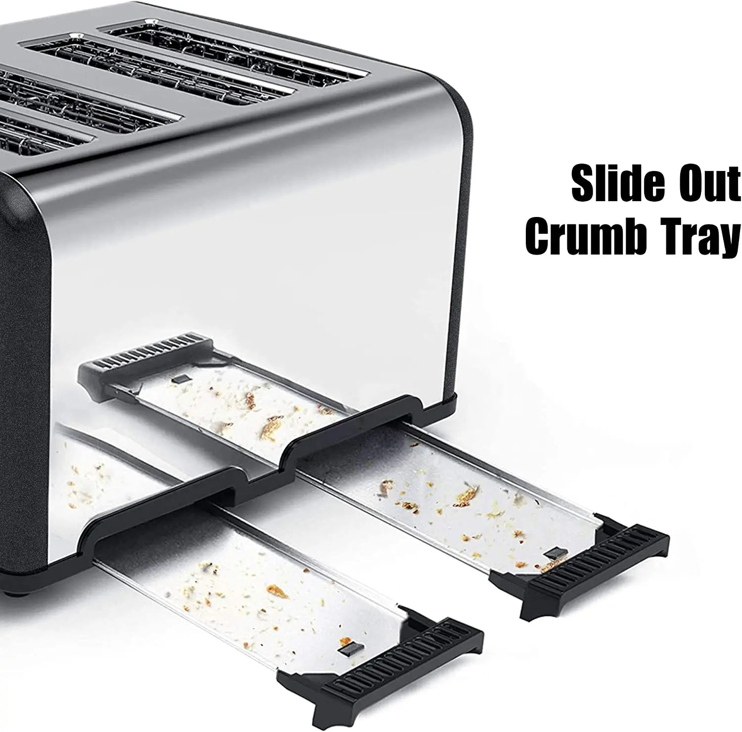 HKM-537491 Stainless Steel 4 Slice Electric Toaster with Automatic Pop-Up Function