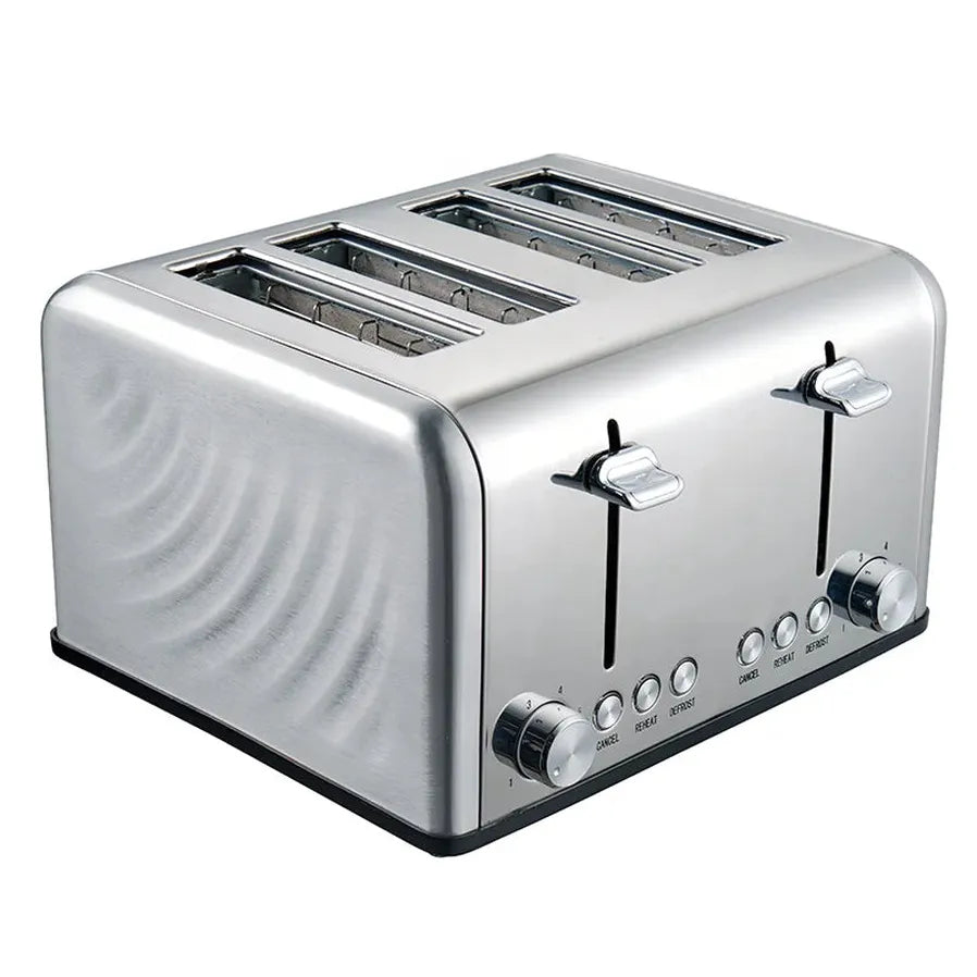 HKM-537491 Stainless Steel 4 Slice Electric Toaster with Automatic Pop-Up Function