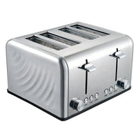 HKM-537491 Stainless Steel 4 Slice Electric Toaster with Automatic Pop-Up Function