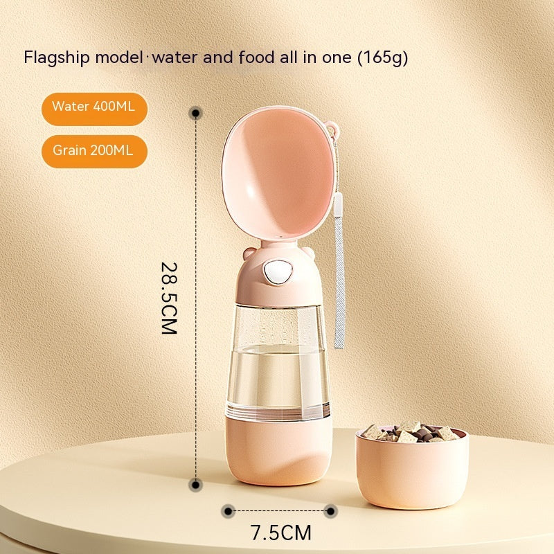 HKM-5375037 Portable Dog Water Bottle with Food and Water Container for Outdoor Travel and Feeding