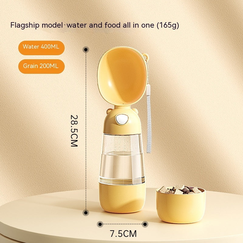 HKM-5375037 Portable Dog Water Bottle with Food and Water Container for Outdoor Travel and Feeding