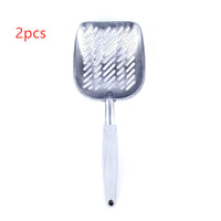 HKM-5375165 Large Aluminum Alloy Cat Litter Shovel - Gray and Black - Convenient Cat Care Tool (36x15.5x15.5cm)