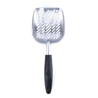 HKM-5375165 Large Aluminum Alloy Cat Litter Shovel - Gray and Black - Convenient Cat Care Tool (36x15.5x15.5cm)