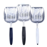 HKM-5375165 Large Aluminum Alloy Cat Litter Shovel - Gray and Black - Convenient Cat Care Tool (36x15.5x15.5cm)