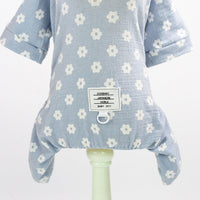 HKM-5375549 Small Daisy Four-Leg Pants for Dogs in Blue and Pink - Casual Cotton Pet Clothing