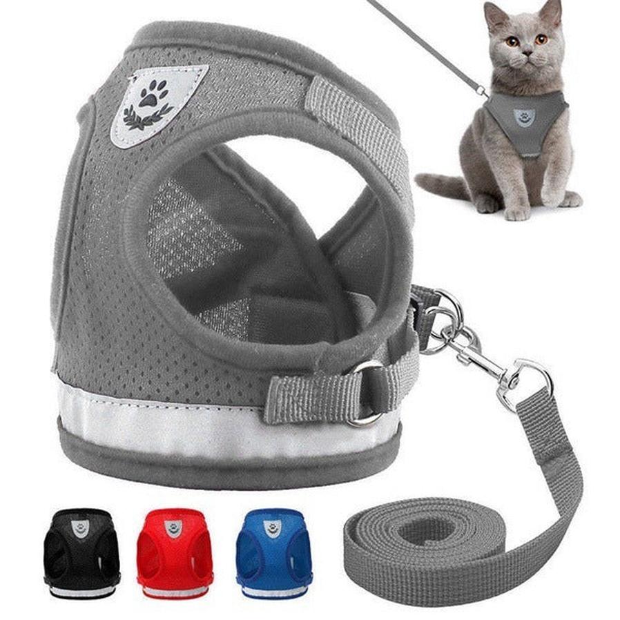 HKM-537619 Breathable Mesh Pet Harness with Durable Leash and Reflective Design for Small to Medium Dogs