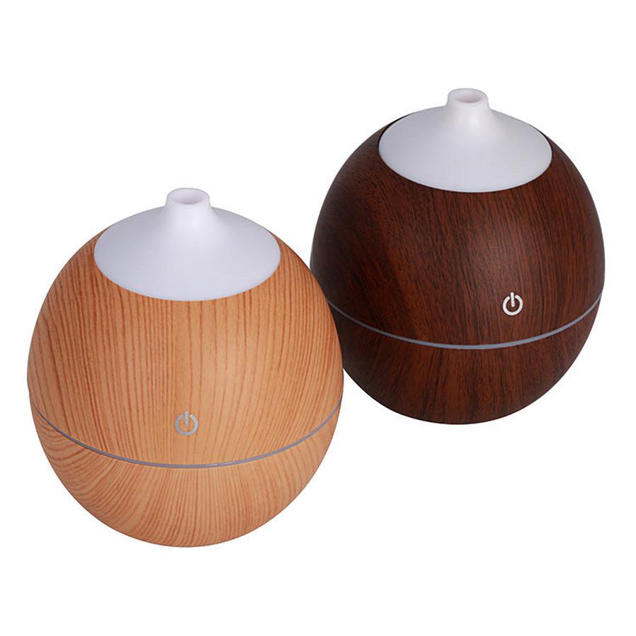 HKM-537683 Wood Grain Aromatherapy Humidifier - 130 ml Capacity, 9.7 x 9.7 x 110 CM, ABS Material