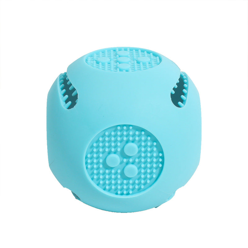HKM-5377597 Durable Bite-Resistant Food-Grade Silicone Pet Toy Ball for Dogs and Cats, Molar Cleaning & Puzzle Design