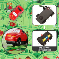 HKM-537875 DIY Electric Rail Car Puzzle Track Building Set for Kids - STEM Activity with 4 Themed Maze Plates