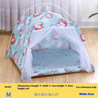 HKM-5379005 Lightweight Summer Cat Tent Bed - Four-Season Design in Durable Cloth, Multiple Colors Available
