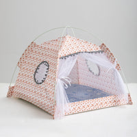 HKM-5379005 Lightweight Summer Cat Tent Bed - Four-Season Design in Durable Cloth, Multiple Colors Available