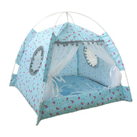 HKM-5379005 Lightweight Summer Cat Tent Bed - Four-Season Design in Durable Cloth, Multiple Colors Available