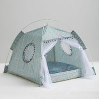 HKM-5379005 Lightweight Summer Cat Tent Bed - Four-Season Design in Durable Cloth, Multiple Colors Available