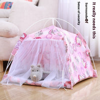 HKM-5379005 Lightweight Summer Cat Tent Bed - Four-Season Design in Durable Cloth, Multiple Colors Available