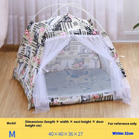 HKM-5379005 Lightweight Summer Cat Tent Bed - Four-Season Design in Durable Cloth, Multiple Colors Available