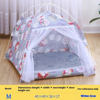 HKM-5379005 Lightweight Summer Cat Tent Bed - Four-Season Design in Durable Cloth, Multiple Colors Available