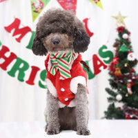 HKM-5379133 Adorable Christmas Dog Sweater with Green Scarf - Cozy Winter Outfit for Pets