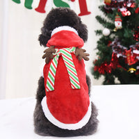 HKM-5379133 Adorable Christmas Dog Sweater with Green Scarf - Cozy Winter Outfit for Pets