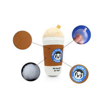 HKM-5379773 Interactive Plush Dog Toy - Milk Tea Cup Design, Nylon Cloth, Light and Coffee Colors