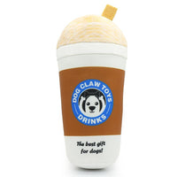 HKM-5379773 Interactive Plush Dog Toy - Milk Tea Cup Design, Nylon Cloth, Light and Coffee Colors