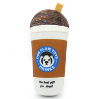 HKM-5379773 Interactive Plush Dog Toy - Milk Tea Cup Design, Nylon Cloth, Light and Coffee Colors