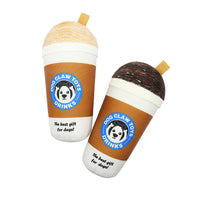 HKM-5379773 Interactive Plush Dog Toy - Milk Tea Cup Design, Nylon Cloth, Light and Coffee Colors