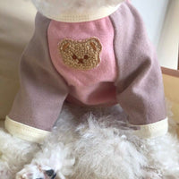 HKM-5380029 Korean Style Pet Pullover Sweater for Poodles in Blue & Yellow or Pink & Purple Bear Designs