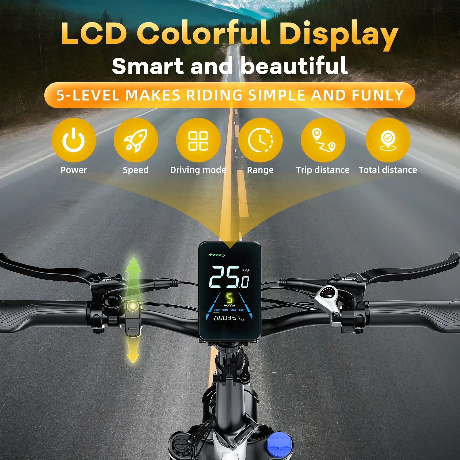 HKM-538067 20-Inch Fat Tire Folding Electric Bike with Hydraulic Disc Brakes and 60 km Range