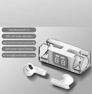 HKM-538067 Calus 6 Pro Wireless Earbuds with Bluetooth 5.3 and Transparent Charging Case
