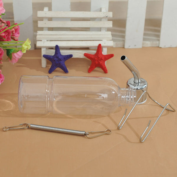 HKM-5380797 Stainless Steel Drinking Fountain for Small Animals - 180ml & 350ml Capacity Water Dispenser
