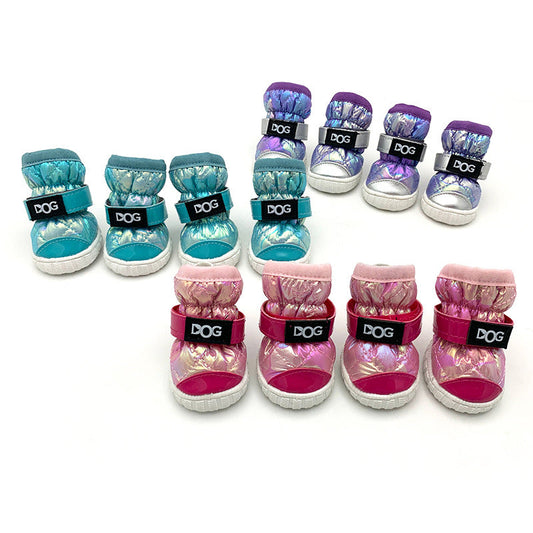 HKM-5381565 Non-Slip Waterproof Dog Shoes for Winter with Warm Cotton Lining - Available in Multiple Colors and Sizes